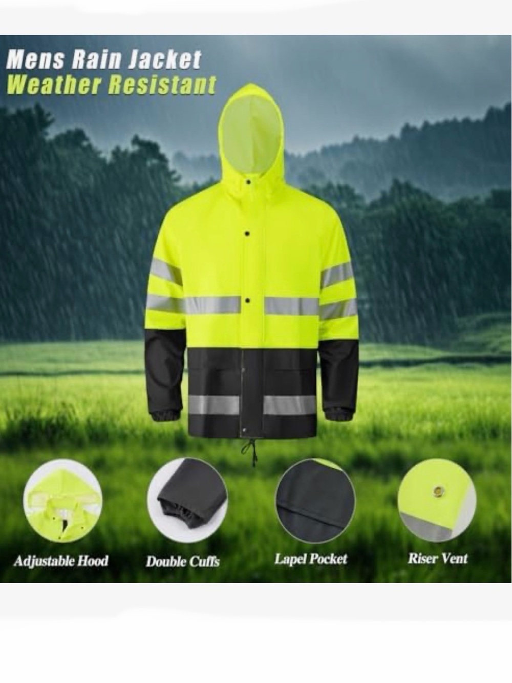 Unisex👨🏻/👩🏻Heavy Duty All-Sport Waterproof Outdoor Rain🌧️Jacket🧥Sz M - Picture 5 of 10